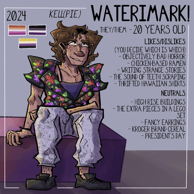My bio! ID: Likes/Dislikes (you decide which is which) - Objectively bad horror - Chicken-based ramen - Writing strange stories - The sound of teeth scraping - Thrifted Hawaiian shirts. Neutrals - High Rise Buildings - The extra pieces in a Lego set - Fanc
